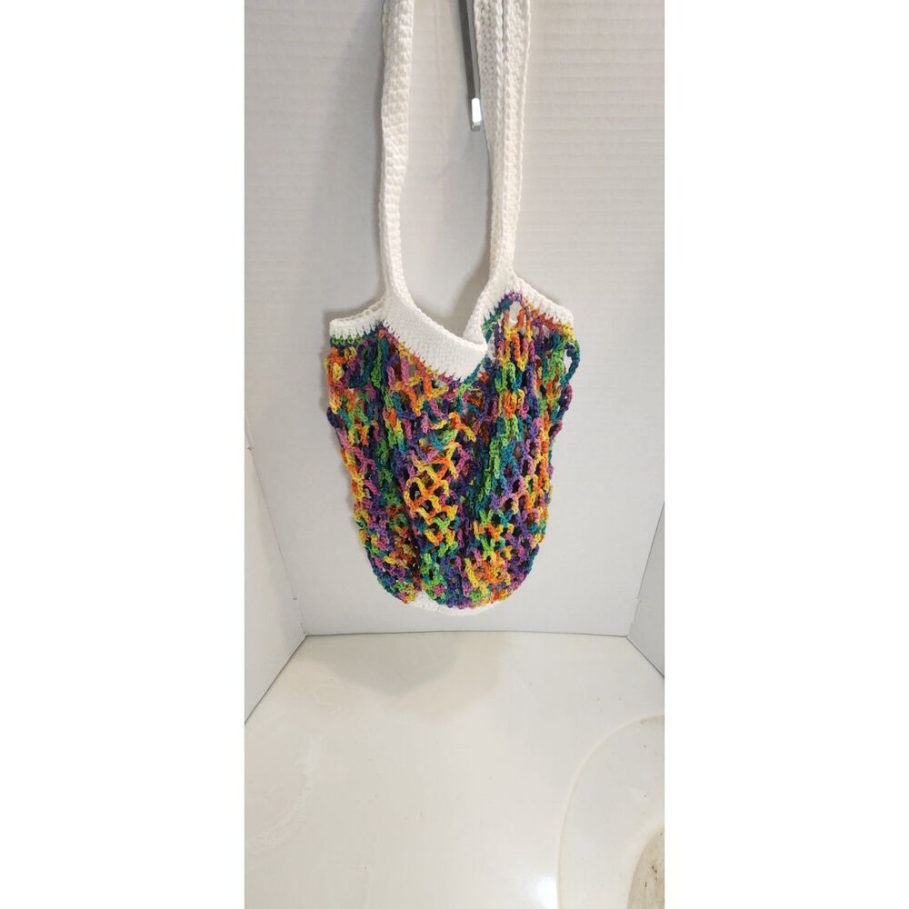 XL rainbow beach/market mesh bag
